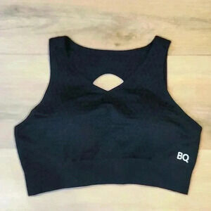 BQ Sports black dance yoga athletic tank built in bra Medium O615.201